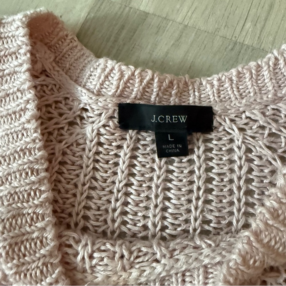 J. Crew Soft Blush Linen Knit Sweater women’s L - Picture 4 of 5